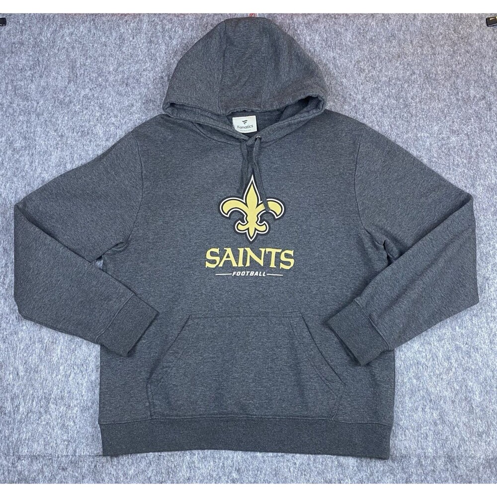 New Orleans Saints NFL Men's Hoodie Sweatshirt Gray Fanatics Size Large